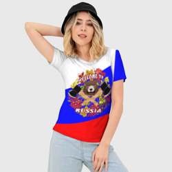 Женская футболка 3D Slim Добро пожаловать в Россию - фото 2