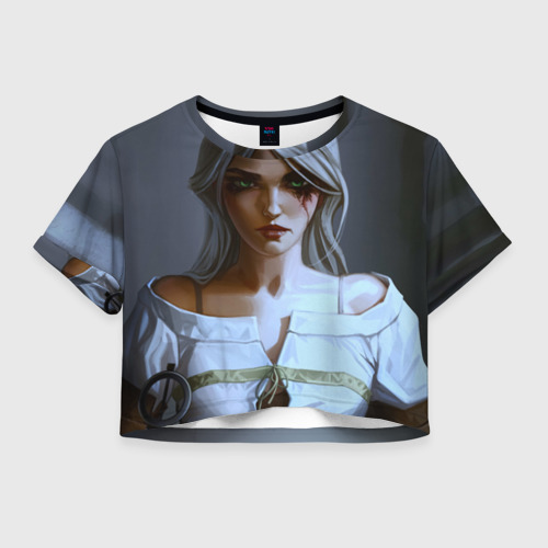 Женская футболка Crop-top 3D Цири, цвет 3D печать