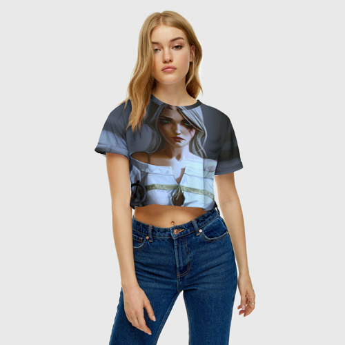 Женская футболка Crop-top 3D Цири, цвет 3D печать - фото 3