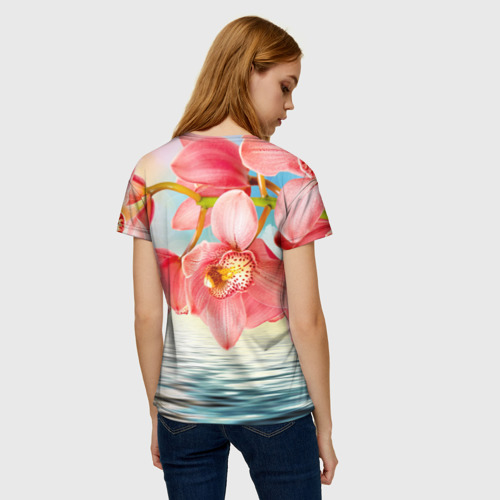 Женская футболка 3D Цветы над водой, цвет 3D печать - фото 4
