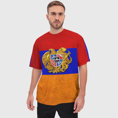 Мужская футболка oversize 3D Армения, цвет 3D печать - фото 3