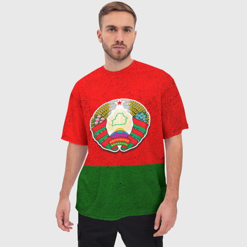 Мужская футболка oversize 3D Белоруссия, цвет 3D печать - фото 3