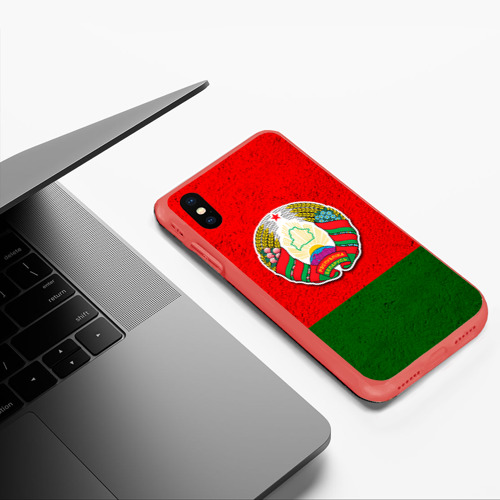 Чехол для iPhone XS Max матовый Белоруссия, цвет красный - фото 5