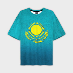 Мужская футболка oversize 3D Флаг Казахстана