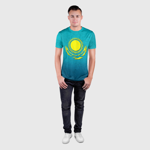 Мужская футболка 3D Slim Флаг Казахстана, цвет 3D печать - фото 4