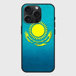 Чехол силиконовый для Apple iPhone 15 Pro матовый Флаг Казахстана