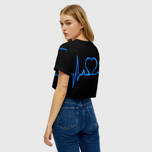 Женская футболка Crop-top 3D Ритм сердца - фото 5