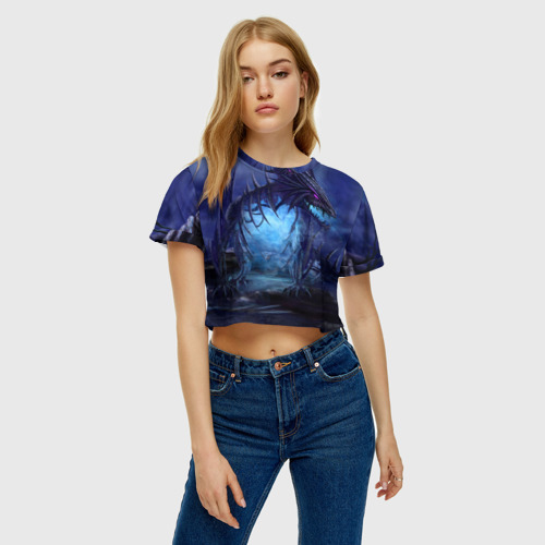 Женская футболка Crop-top 3D Портал, цвет 3D печать - фото 3