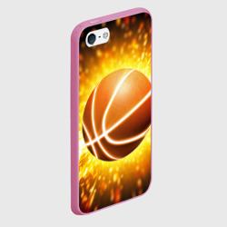 Чехол для iPhone 5/5S матовый Баскетбольный мяч - фото 2