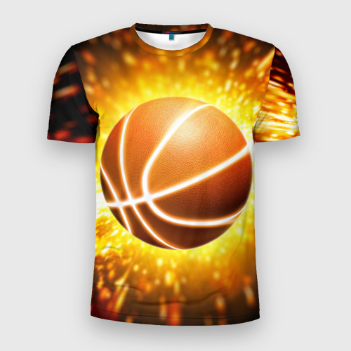 Мужская футболка 3D Slim Баскетбольный мяч, цвет 3D печать