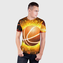 Мужская футболка 3D Slim Баскетбольный мяч - фото 2