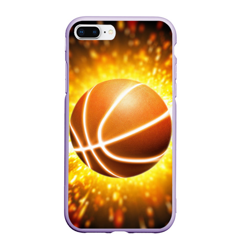 Чехол для iPhone 7Plus/8 Plus матовый Баскетбольный мяч, цвет светло-сиреневый