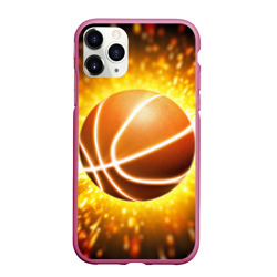 Чехол для iPhone 11 Pro Max матовый Баскетбольный мяч