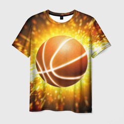 Мужская футболка 3D Баскетбольный мяч