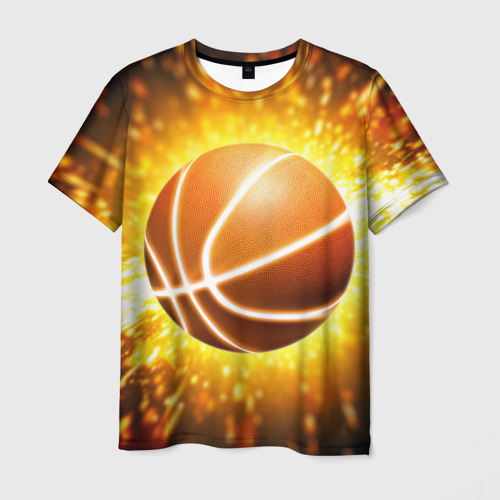 Мужская футболка 3D Баскетбольный мяч, цвет 3D печать