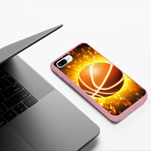 Чехол для iPhone 7Plus/8 Plus матовый Баскетбольный мяч, цвет баблгам - фото 5