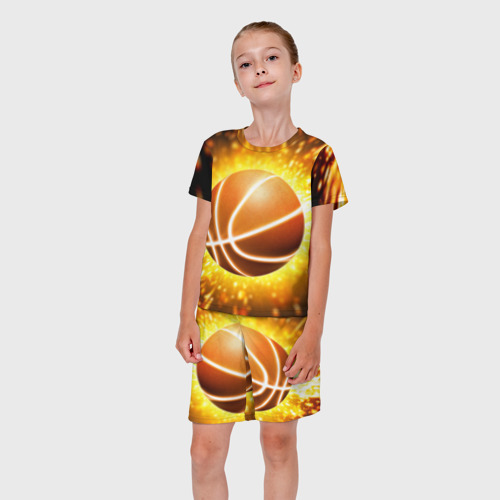 Детский костюм с шортами 3D Баскетбольный мяч, цвет 3D печать - фото 5