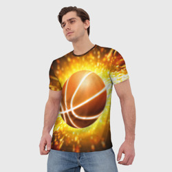 Мужская футболка 3D Баскетбольный мяч - фото 2