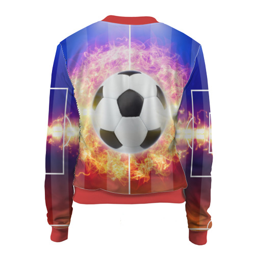 Женский бомбер 3D Футбол - моя страсть, цвет красный - фото 2