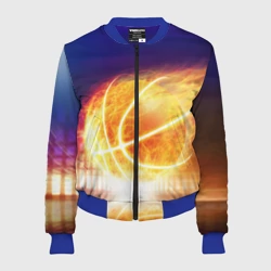 Женский бомбер 3D Огненный мяч