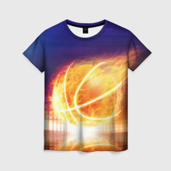 Женская футболка 3D Огненный мяч