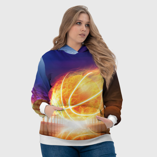 Женская толстовка 3D Огненный мяч, цвет 3D печать - фото 6
