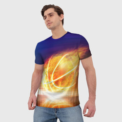 Мужская футболка 3D Огненный мяч - фото 2