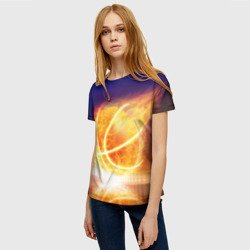 Женская футболка 3D Огненный мяч - фото 2