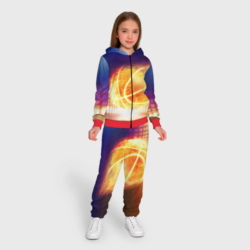 Детский 3D костюм с принтом Огненный мяч, вид сбоку #3