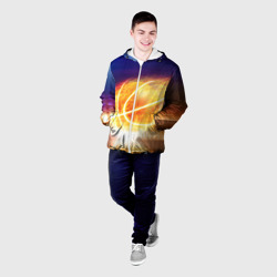 Мужская куртка 3D Огненный мяч - фото 2