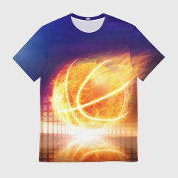 Мужская футболка 3D Огненный мяч