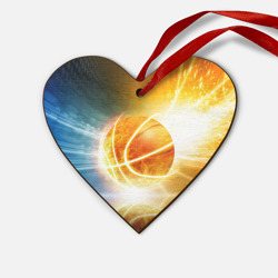 Деревянная игрушка Сердце Баскетбол - жизнь моя