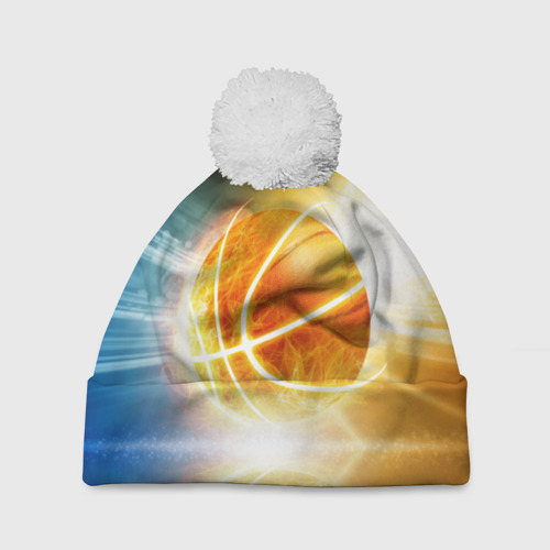 Шапка 3D c помпоном Баскетбол - жизнь моя, цвет 3D печать