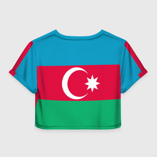 Женская футболка Crop-top 3D Азербайджан, цвет 3D печать - фото 2