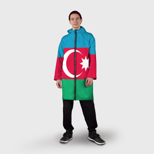 Мужской дождевик 3D Азербайджан, цвет белый - фото 3