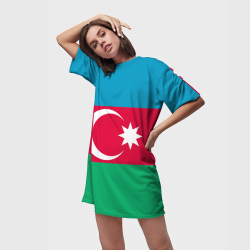 Платье-футболка 3D Азербайджан, цвет 3D печать - фото 3
