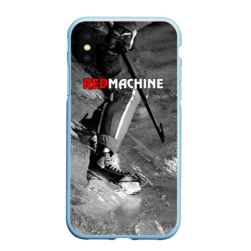 Чехол для iPhone XS Max матовый Red maсhine, цвет голубой