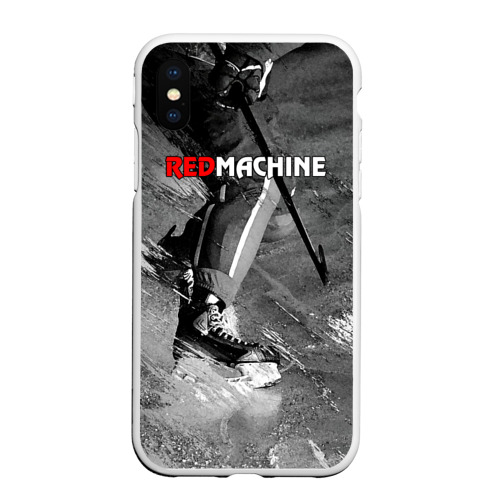 Чехол для iPhone XS Max матовый Red maсhine, цвет белый