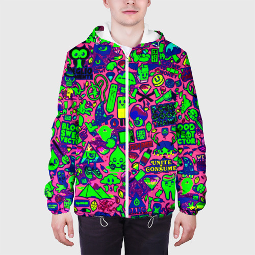 Мужская куртка 3D sticker bombing, цвет 3D печать - фото 4