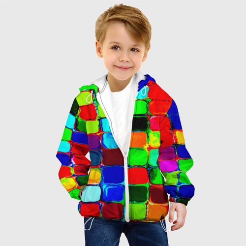 Детская куртка 3D Кубики, цвет белый - фото 3