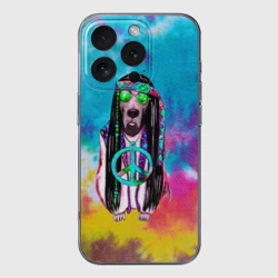 Чехол для iPhone 16 Pro Max силиконовый с защитой камеры Хиппи Дог