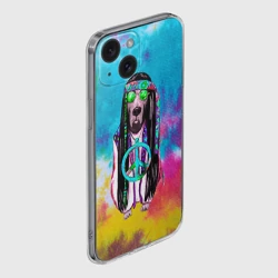 Чехол для iPhone 15 силиконовый с защитой камеры Хиппи Дог - фото 2