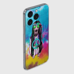 Чехол для iPhone 16 Pro Max силиконовый с защитой камеры Хиппи Дог - фото 2