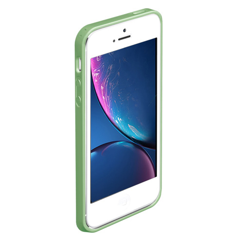 Чехол для iPhone 5/5S матовый Хиппи Дог, цвет салатовый - фото 2