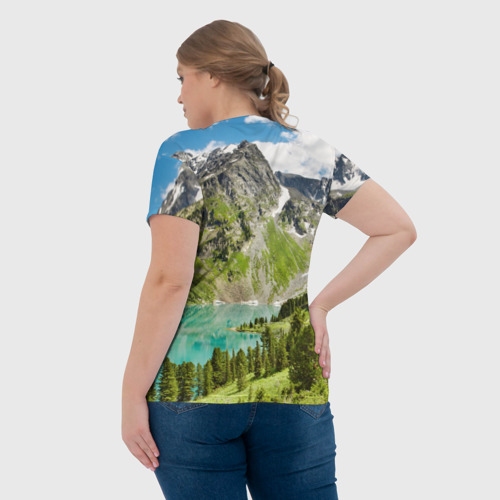 Женская футболка 3D Озеро в горах - фото 7