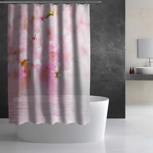 Штора 3D для ванной Цветочное дерево 1 - фото 2