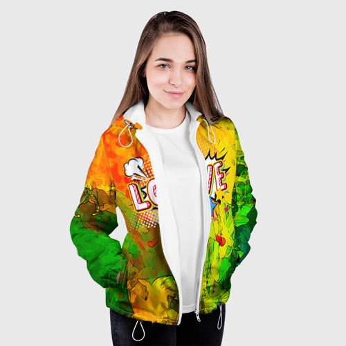 Женская куртка 3D Поп-арт 4, цвет белый - фото 4