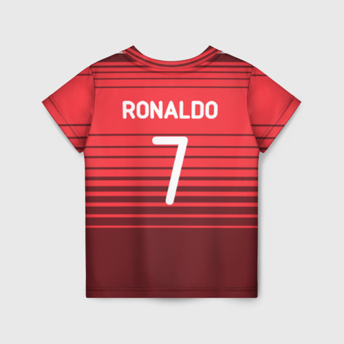 Детская футболка с принтом Роналду сборная Португалии, вид сзади №1