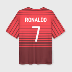 Женская футболка oversize 3D Роналду сборная Португалии
