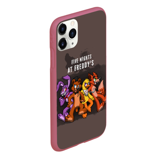 Чехол для iPhone 11 Pro Max матовый Five Nights At Freddys, цвет малиновый - фото 3